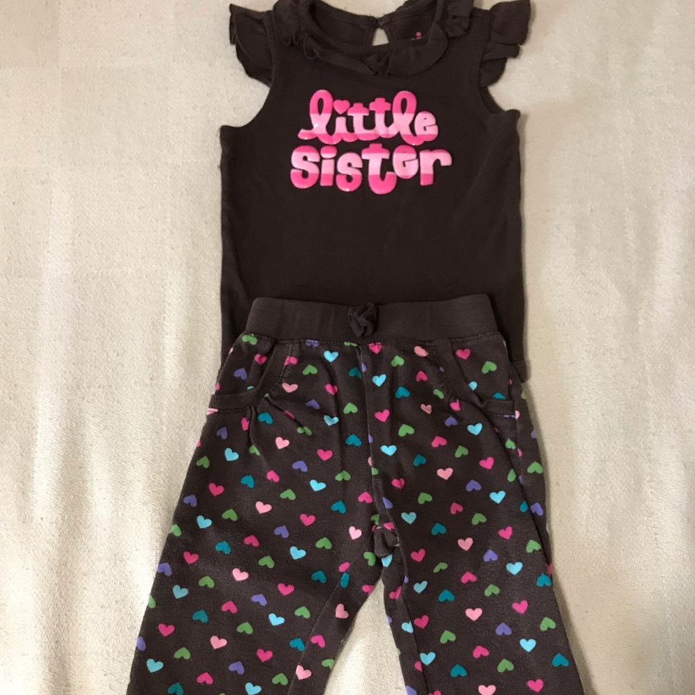 Circo 9 months little sister shirt pants outfit